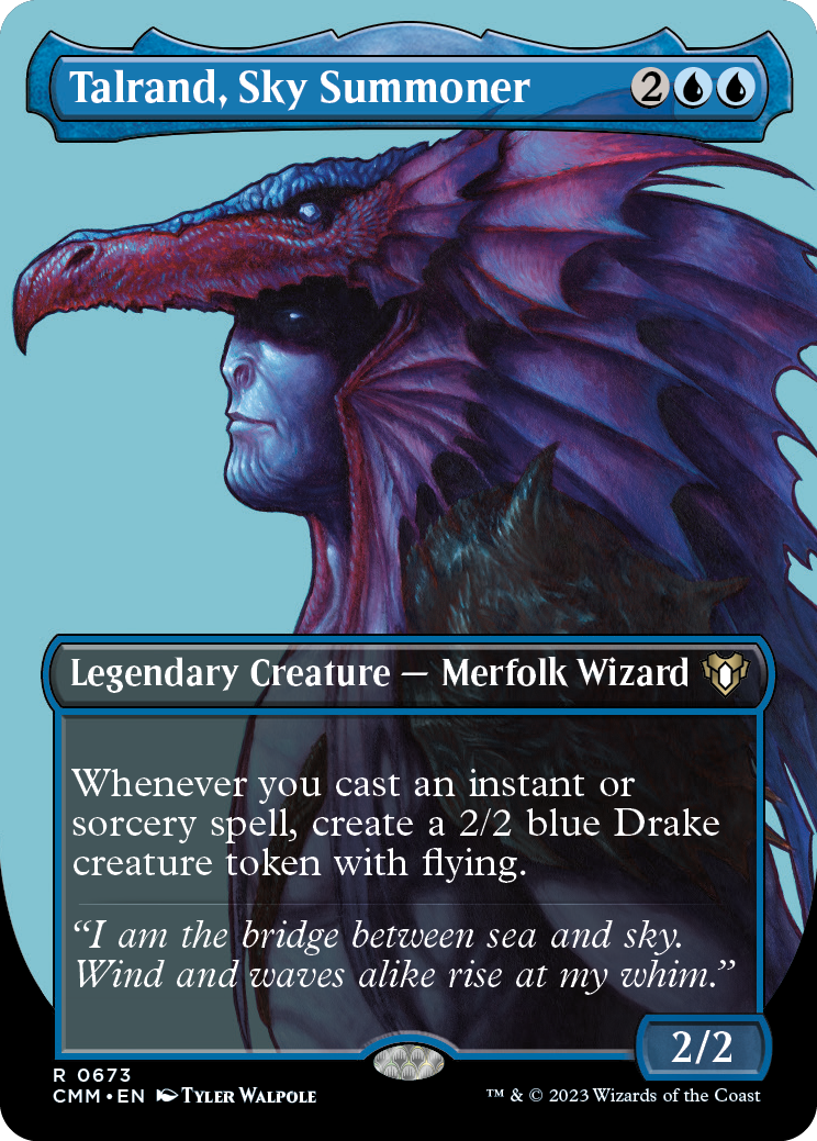 Talrand, Sky Summoner (Borderless Profile) [Commander Masters] | Odin's Place