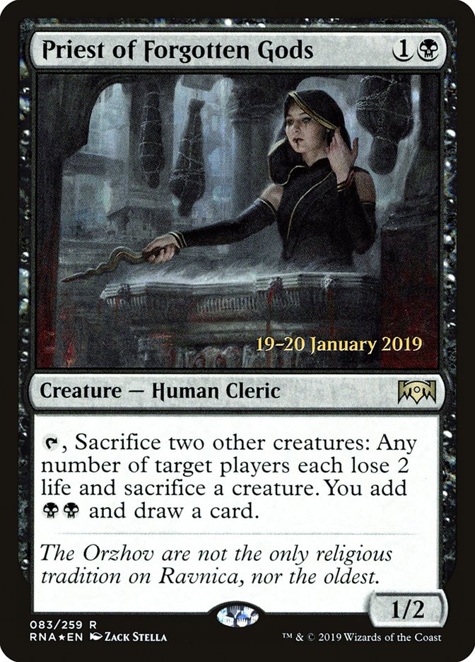 Priest of Forgotten Gods (83) [Ravnica Allegiance Prerelease Promos] | Odin's Place