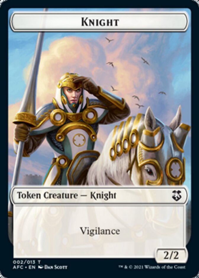 Knight // Saproling Double-Sided Token [Dungeons & Dragons: Adventures in the Forgotten Realms Commander Tokens] | Odin's Place