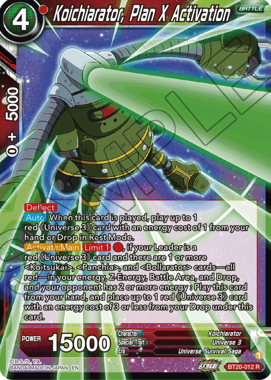 Koichiarator, Plan X Activation (BT20-012) [Power Absorbed] | Odin's Place