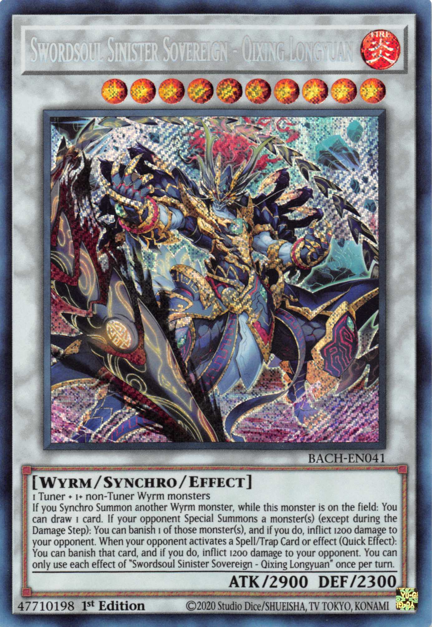 Swordsoul Sinister Sovereign - Qixing Longyuan [BACH-EN041] Secret Rare | Odin's Place