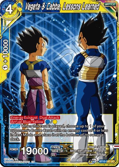 Vegeta & Cabba, Lessons Learned (BT15-147) [Saiyan Showdown] | Odin's Place
