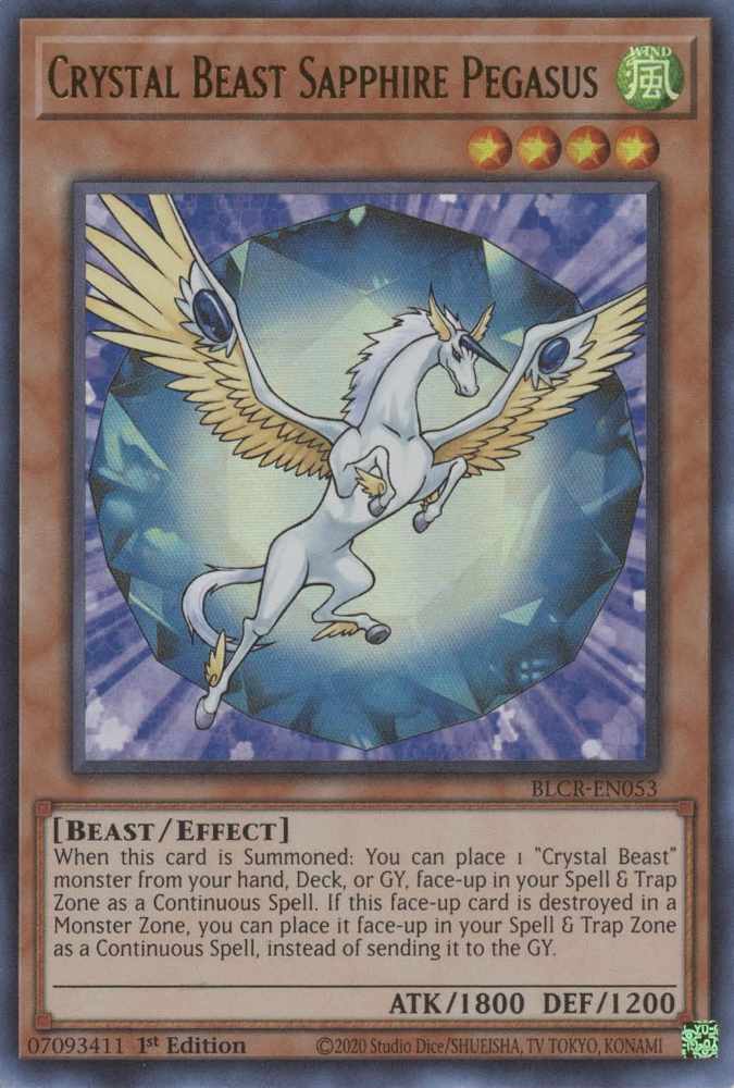 Crystal Beast Sapphire Pegasus [BLCR-EN053] Ultra Rare | Odin's Place