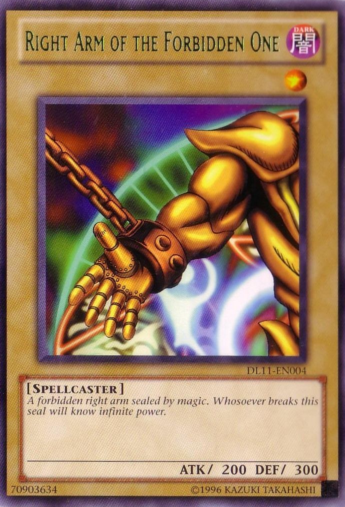 Right Arm of the Forbidden One (Green) [DL11-EN004] Rare | Odin's Place