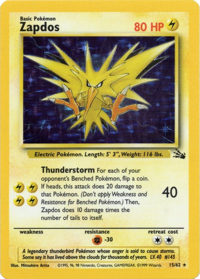 Zapdos (15/62) [Fossil Unlimited] | Odin's Place