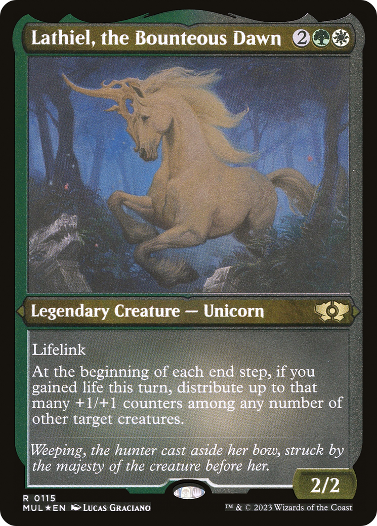 Lathiel, the Bounteous Dawn (Foil Etched) [Multiverse Legends] | Odin's Place