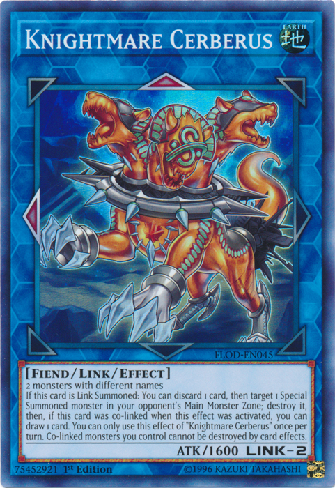 Knightmare Cerberus [FLOD-EN045] Super Rare | Odin's Place