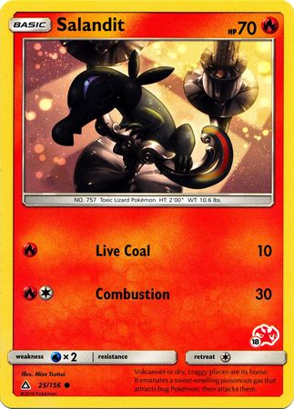 Salandit (25/156) (Charizard Stamp #18) [Battle Academy 2020] | Odin's Place