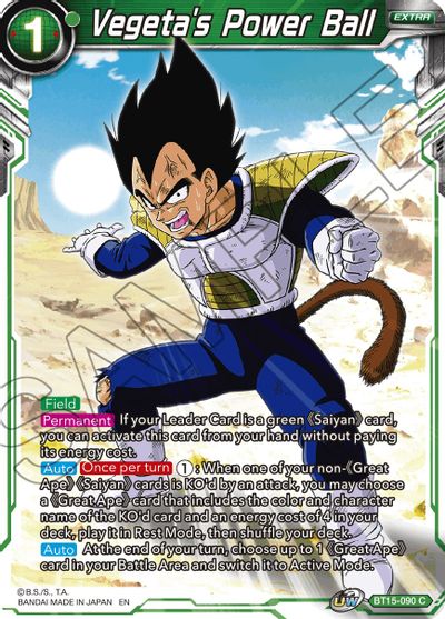 Vegeta's Power Ball (BT15-090) [Saiyan Showdown] | Odin's Place
