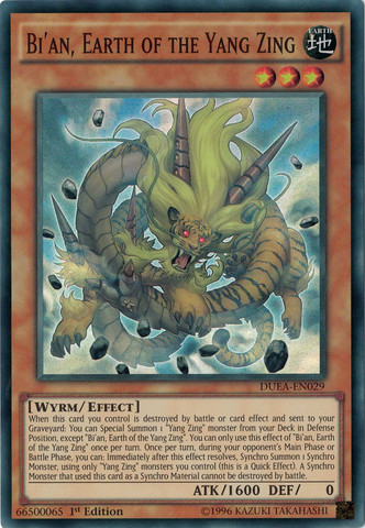 Bi'an, Earth of the Yang Zing [DUEA-EN029] Super Rare | Odin's Place