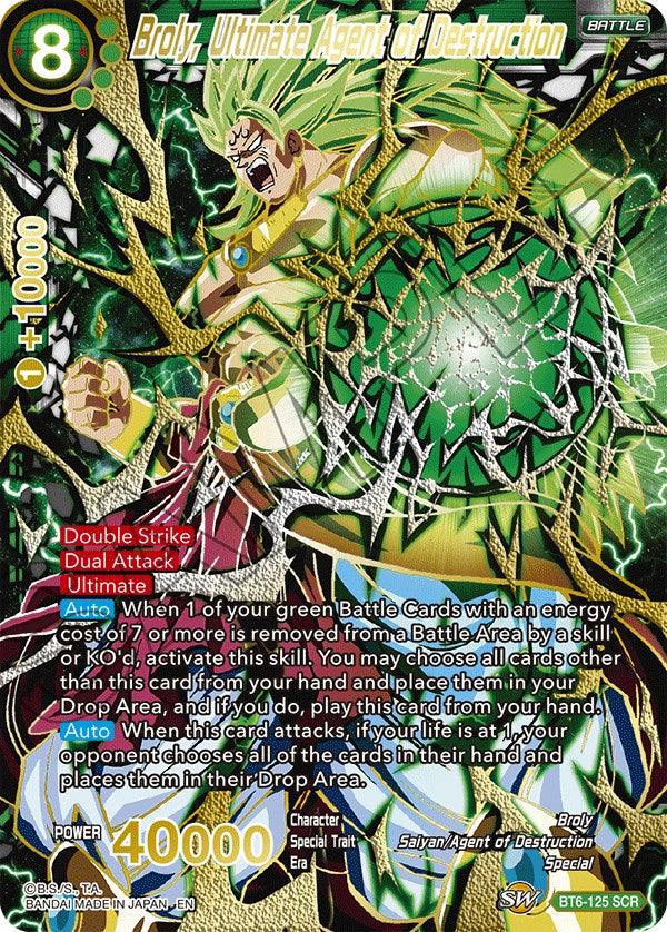 Broly, Ultimate Agent of Destruction (SCR) (BT6-125) [5th Anniversary Set] | Odin's Place