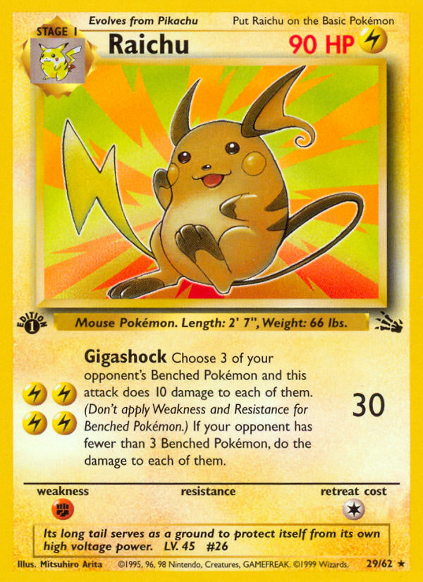 Raichu (29/62) [Fossil 1st Edition] | Odin's Place