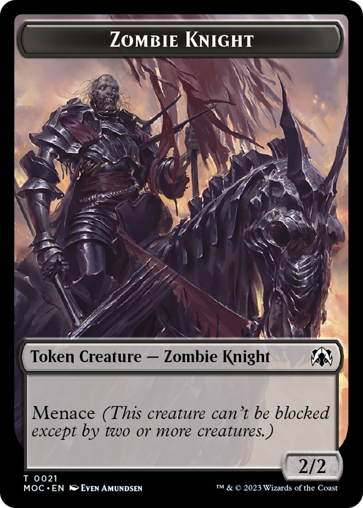 Zombie Knight // Human (6) Double-Sided Token [March of the Machine Commander Tokens] | Odin's Place