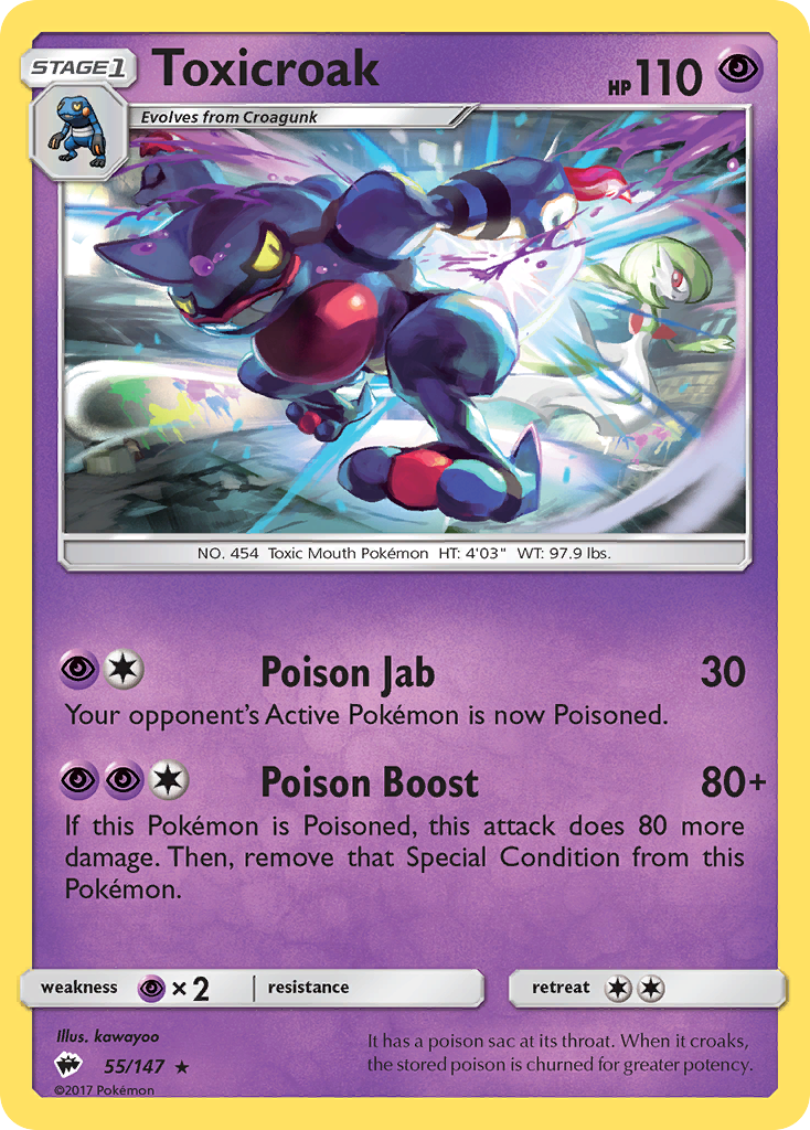 Toxicroak (55/147) [Sun & Moon: Burning Shadows] | Odin's Place