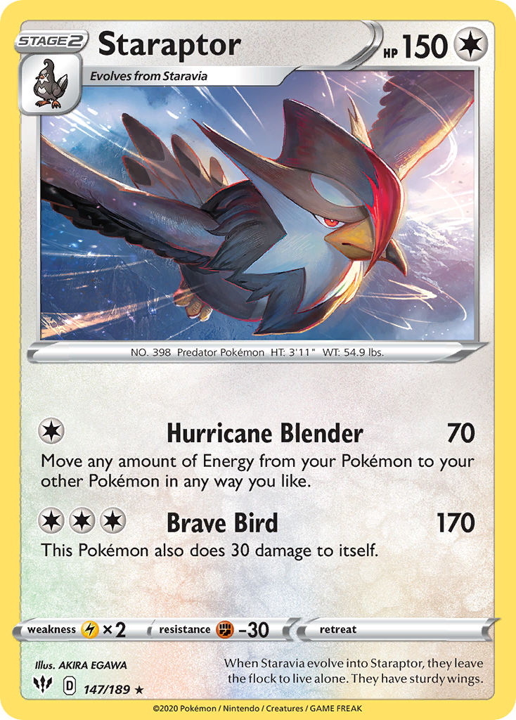 Staraptor (147/189) [Sword & Shield: Darkness Ablaze] | Odin's Place