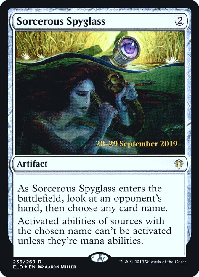 Sorcerous Spyglass [Throne of Eldraine Prerelease Promos] | Odin's Place