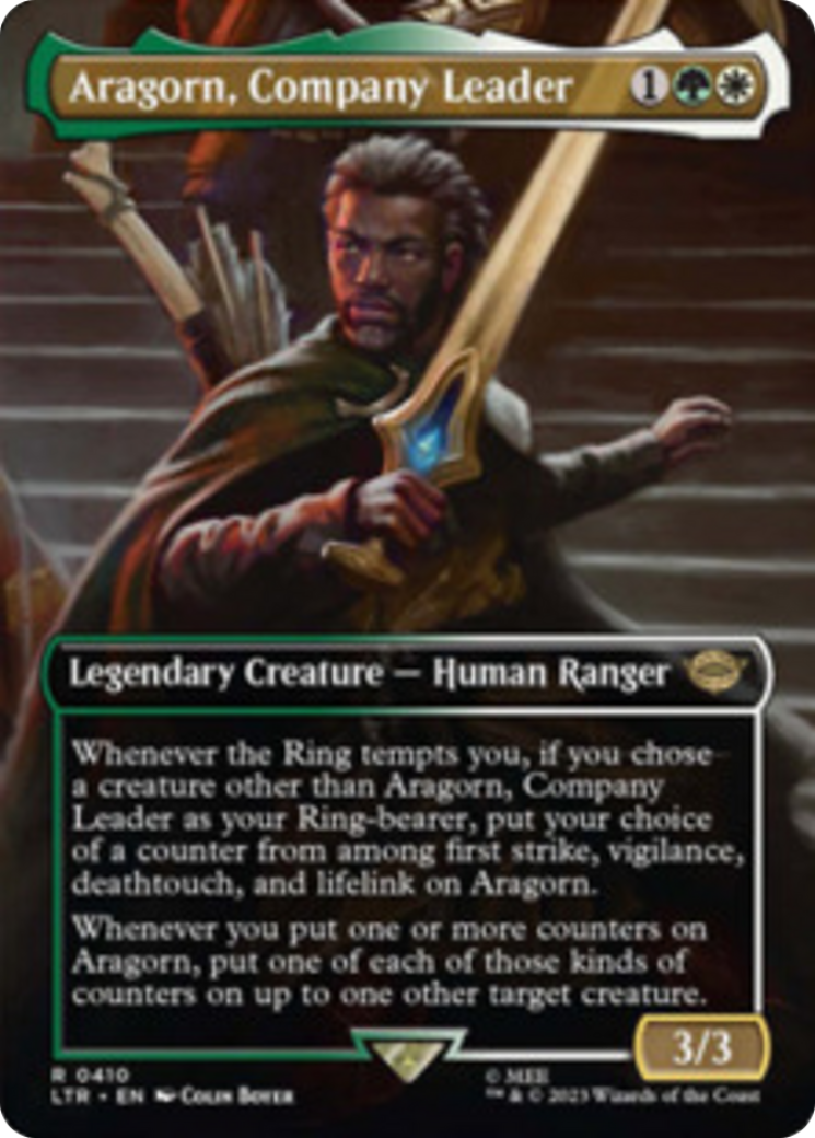 Aragorn, Company Leader (Borderless Alternate Art) [The Lord of the Rings: Tales of Middle-Earth] | Odin's Place