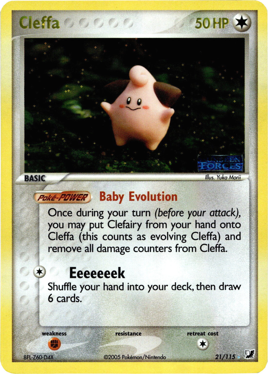 Cleffa (21/115) (Stamped) [EX: Unseen Forces] | Odin's Place