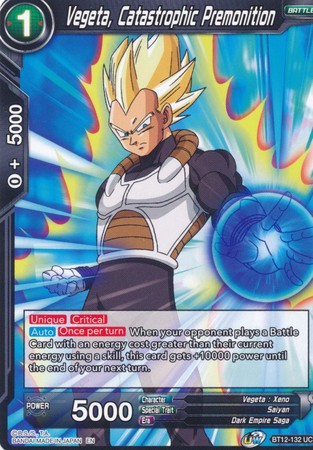 Vegeta, Catastrophic Premonition (BT12-132) [Vicious Rejuvenation] | Odin's Place