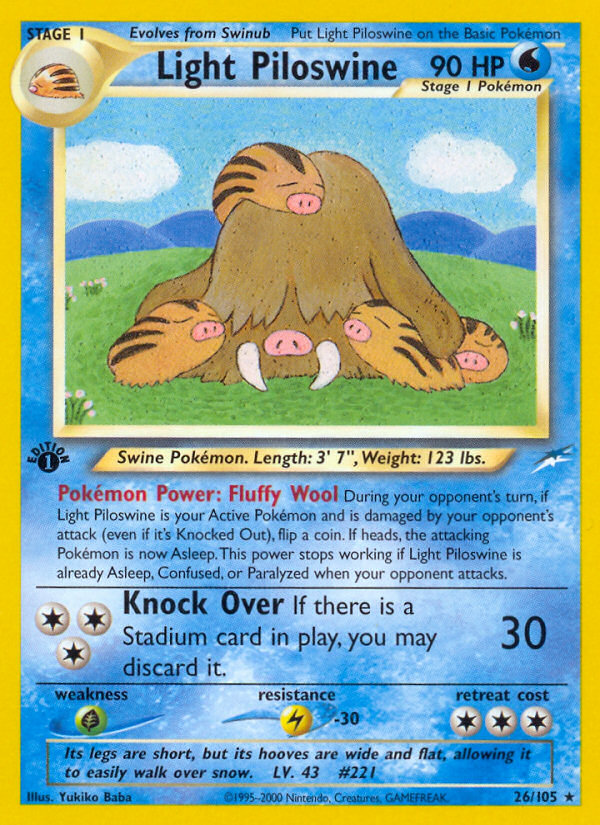 Light Piloswine (26/105) [Neo Destiny 1st Edition] | Odin's Place