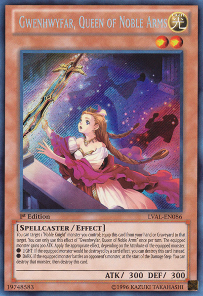 Gwenhwyfar, Queen of Noble Arms [LVAL-EN086] Secret Rare | Odin's Place
