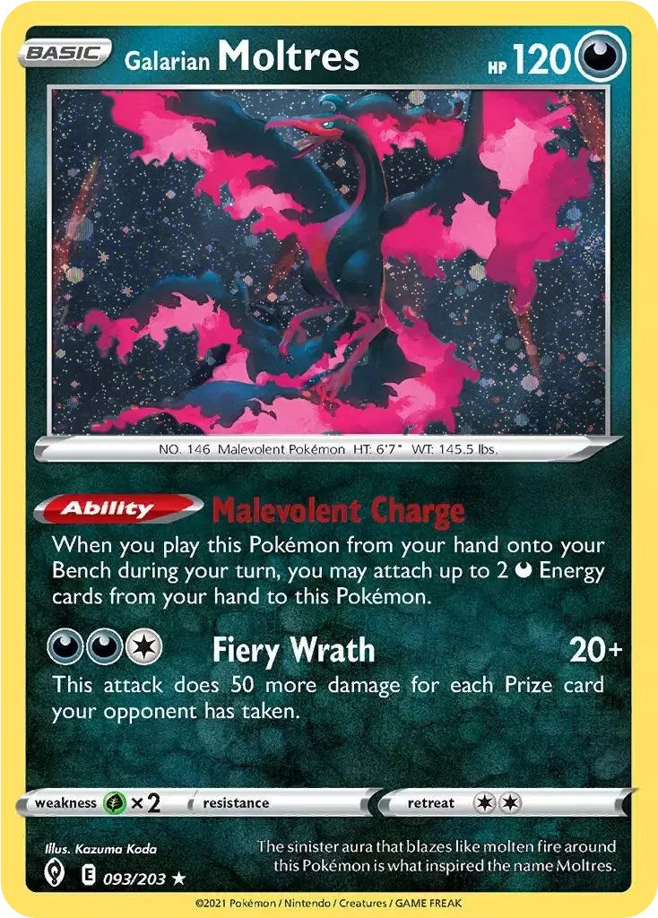 Galarian Moltres (093/203) (Cosmos Holo) [Sword & Shield: Evolving Skies] | Odin's Place