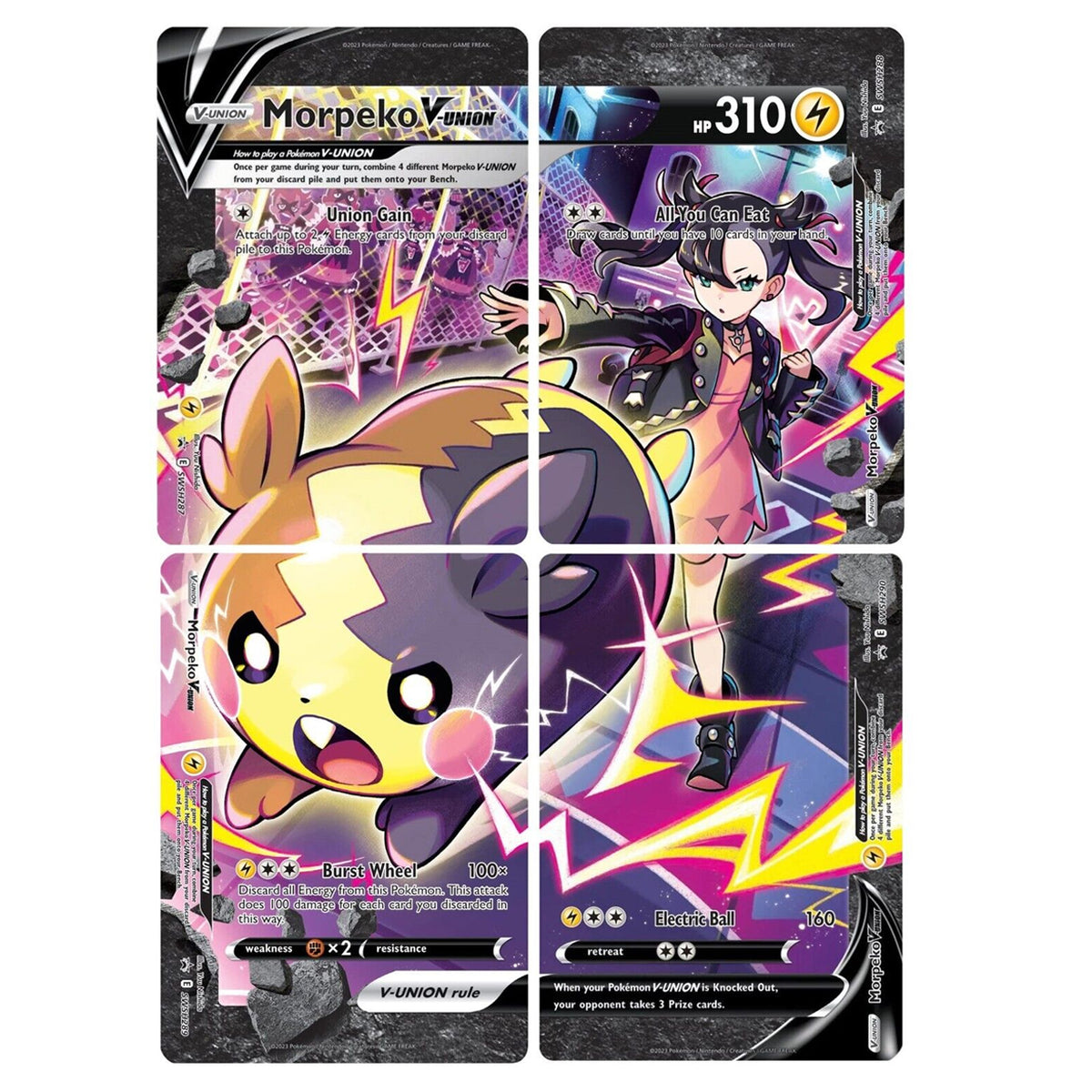 Morpeko V-Union (SWSH287-290) (Set of 4) [Sword & Shield: Black Star Promos] | Odin's Place