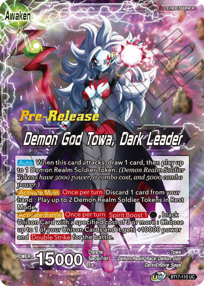Towa // Demon God Towa, Dark Leader (BT17-110) [Ultimate Squad Prerelease Promos] | Odin's Place