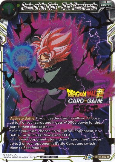 Realm of the Gods - Black Kamehameha (Card Game Fest 2022) (BT16-092) [Tournament Promotion Cards] | Odin's Place