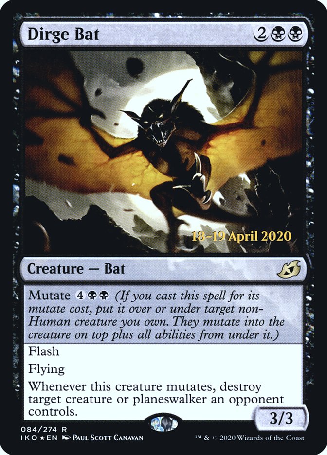 Dirge Bat [Ikoria: Lair of Behemoths Prerelease Promos] | Odin's Place