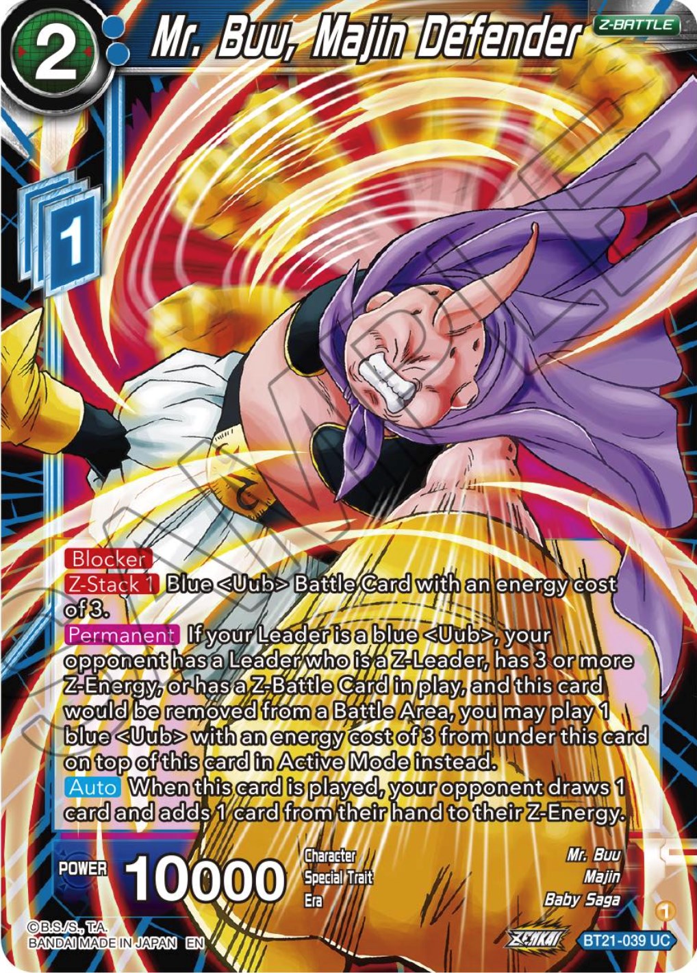 Mr. Buu, Majin Defender (BT21-039) [Wild Resurgence] | Odin's Place