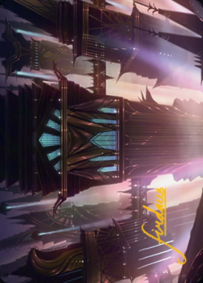 Skybridge Towers Art Card (Gold-Stamped Signature) [Streets of New Capenna Art Series] | Odin's Place