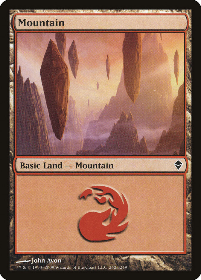 Mountain (242a) [Zendikar] | Odin's Place