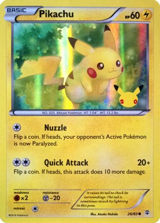 Pikachu (26/83) (20th Anniversary) [XY: Generations] | Odin's Place
