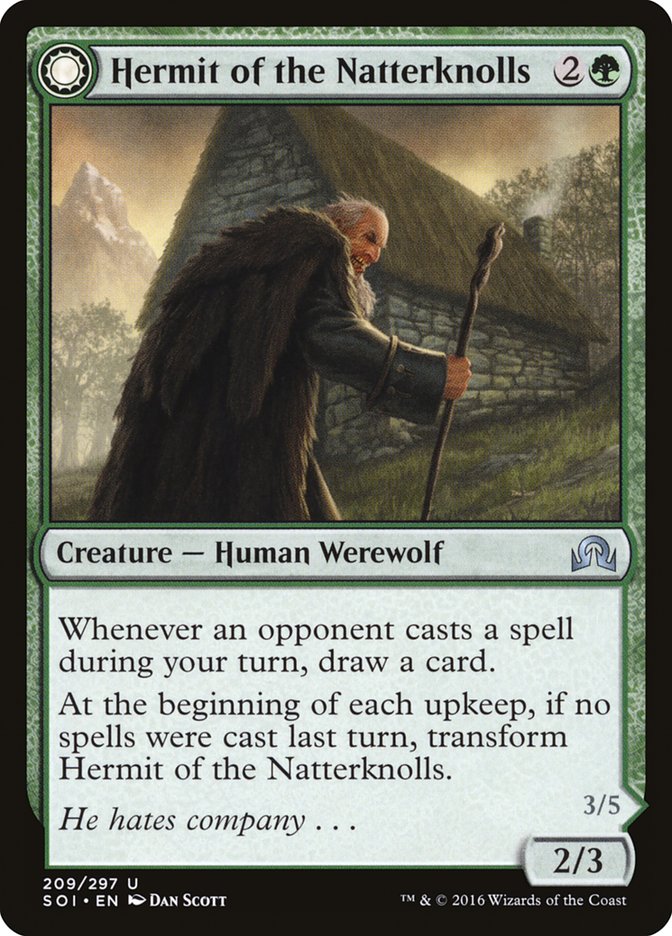 Hermit of the Natterknolls // Lone Wolf of the Natterknolls [Shadows over Innistrad] | Odin's Place