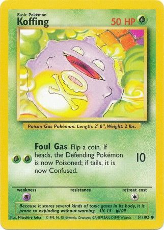 Koffing (51/102) [Base Set Unlimited] | Odin's Place