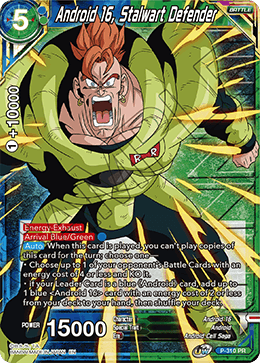Android 16, Stalwart Defender (Winner Stamped) (P-310_PR) [Tournament Promotion Cards] | Odin's Place