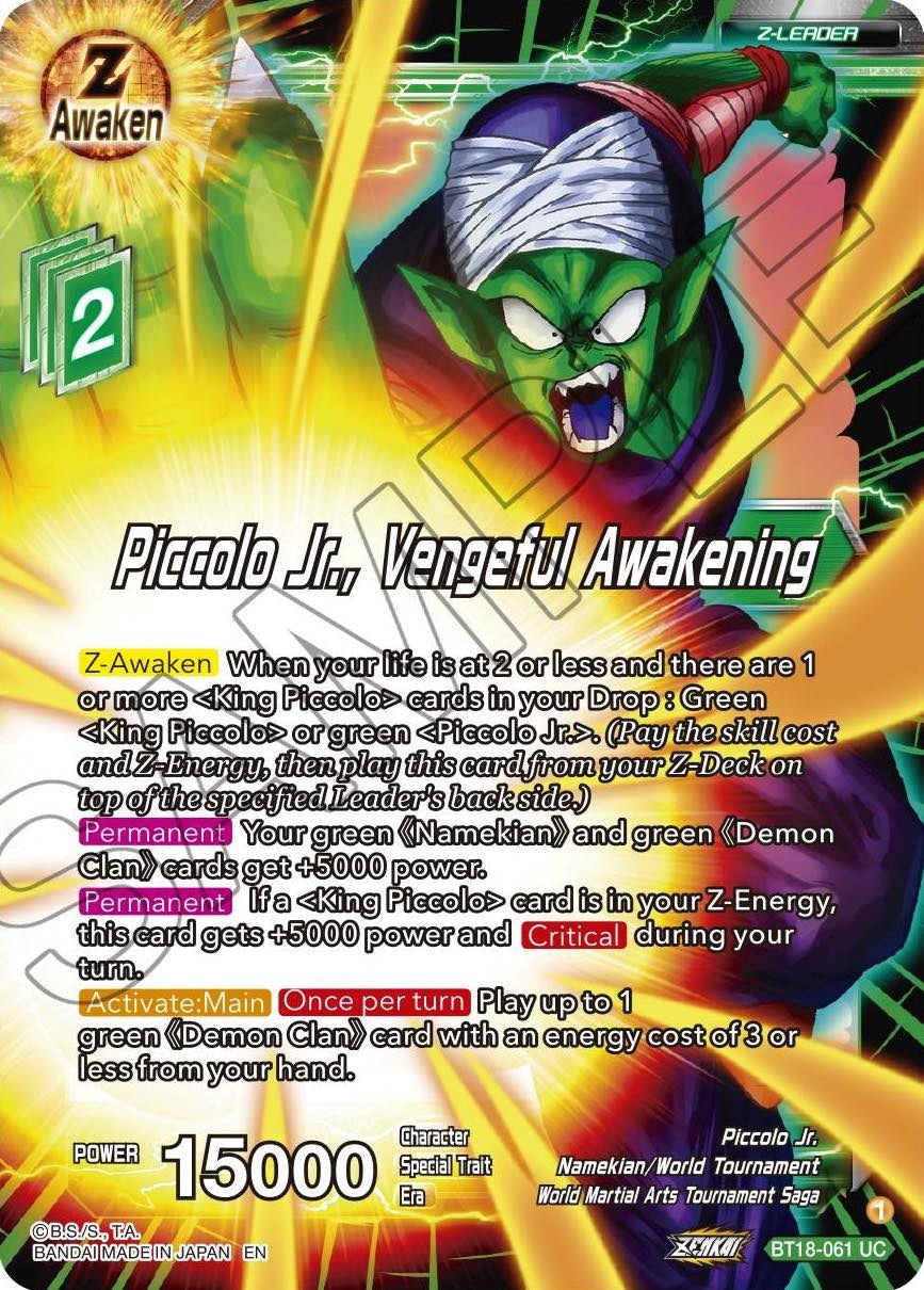 Piccolo Jr., Vengeful Awakening (BT18-061) [Dawn of the Z-Legends] | Odin's Place