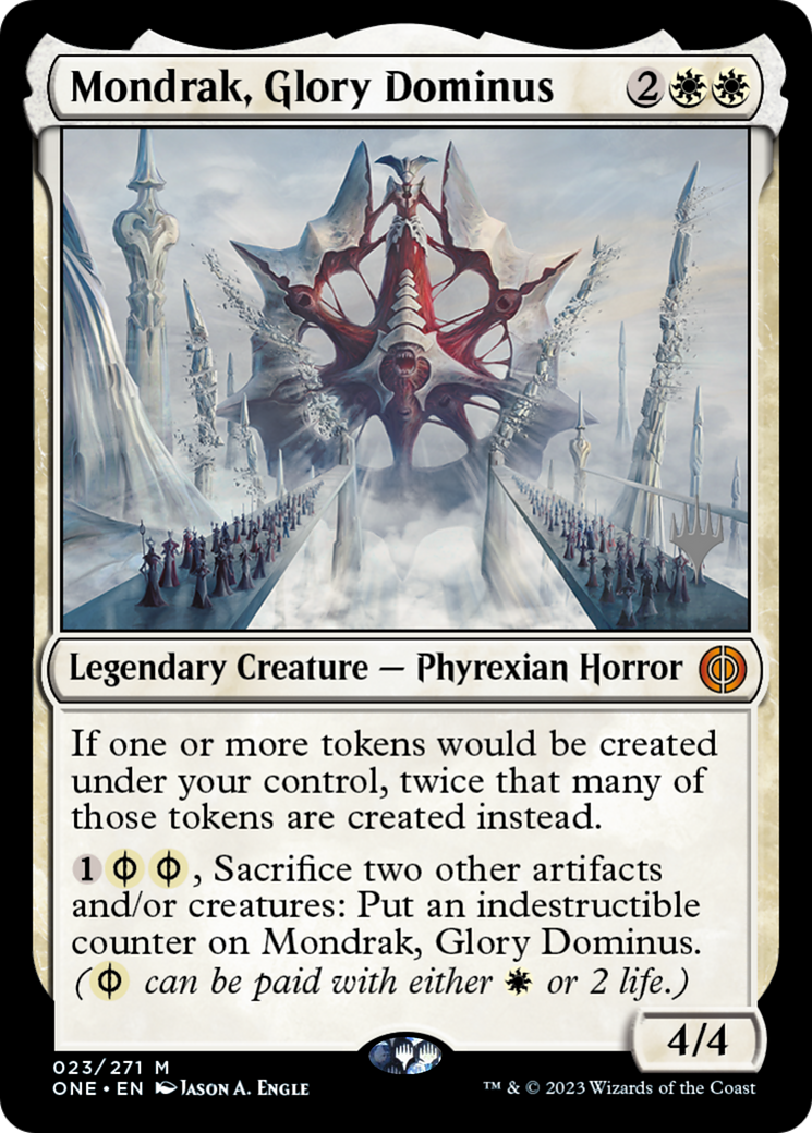 Mondrak, Glory Dominus (Promo Pack) [Phyrexia: All Will Be One Promos] | Odin's Place