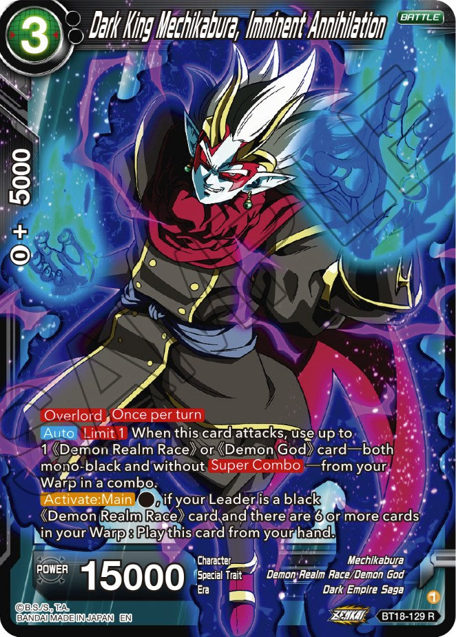 Dark King Mechikabura, Imminent Annihilation (BT18-129) [Dawn of the Z-Legends] | Odin's Place