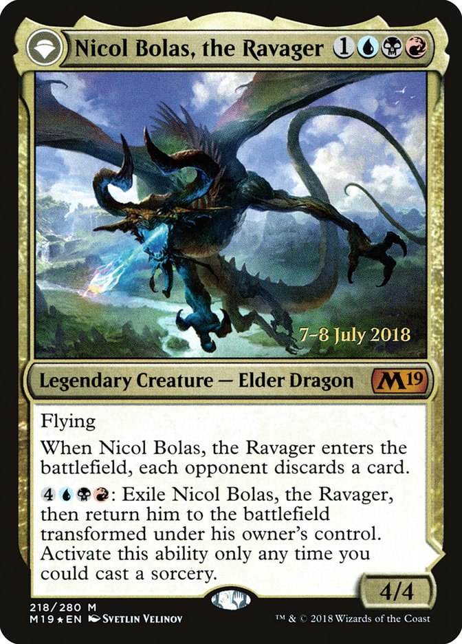 Nicol Bolas, the Ravager // Nicol Bolas, the Arisen [Core Set 2019 Prerelease Promos] | Odin's Place