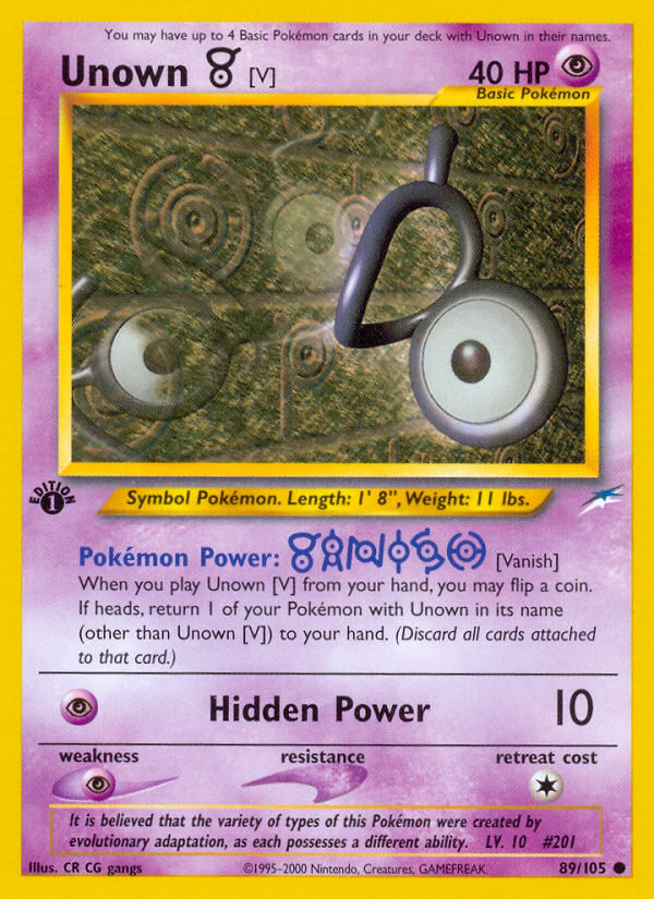 Unown [V] (89/105) [Neo Destiny 1st Edition] | Odin's Place