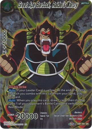 Great Ape Bardock, Raider's Warcry (Alternate Art) (DB1-061) [Special Anniversary Set 2020] | Odin's Place