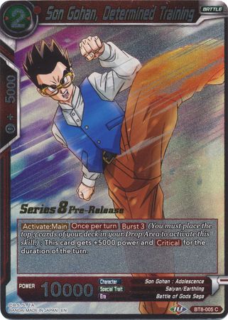 Son Gohan, Determined Training (BT8-005_PR) [Malicious Machinations Prerelease Promos] | Odin's Place