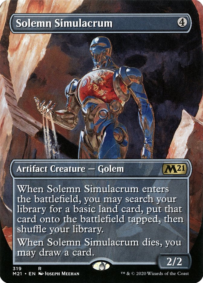 Solemn Simulacrum (Borderless Alternate Art) [Core Set 2021] | Odin's Place
