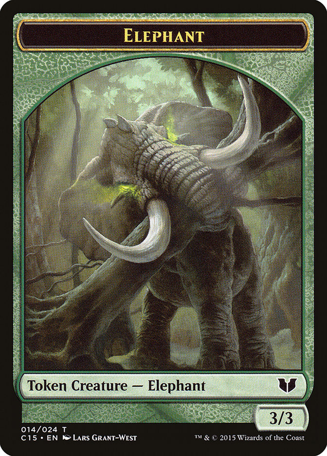 Elephant // Saproling Double-Sided Token [Commander 2015 Tokens] | Odin's Place