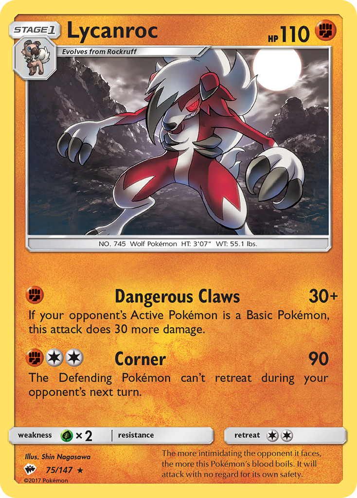 Lycanroc (75/147) [Sun & Moon: Burning Shadows] | Odin's Place