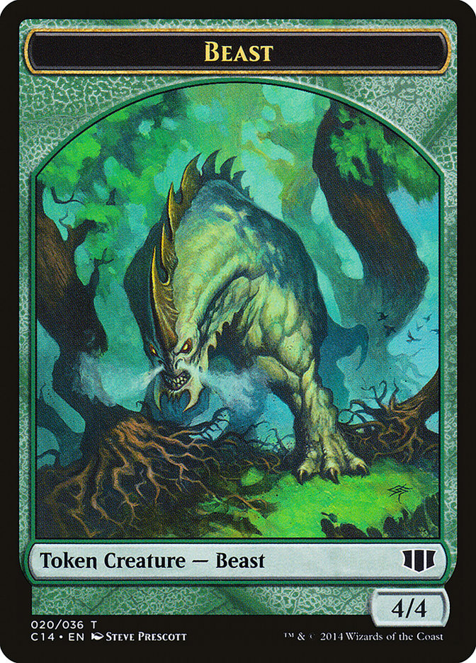 Elf Druid // Beast (020/036) Double-Sided Token [Commander 2014 Tokens] | Odin's Place