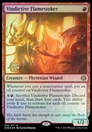 Vindictive Flamestoker [Phyrexia: All Will Be One Prerelease Promos] | Odin's Place