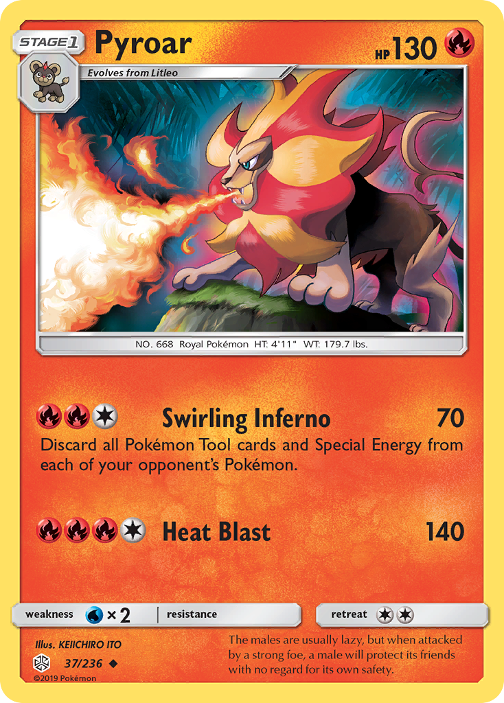 Pyroar (37/236) [Sun & Moon: Cosmic Eclipse] | Odin's Place